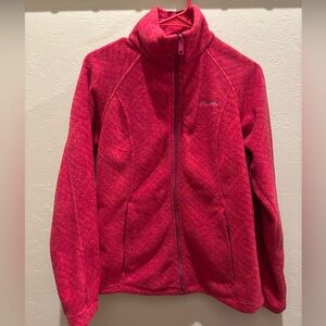 Columbia Pink/Red Fleece Jacket EUC
